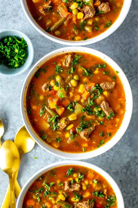 Instant Pot Vegetable Beef Soup Eating Instantly