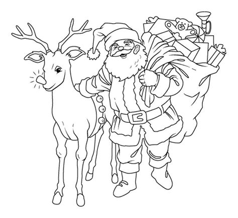 santa  reindeer coloring pages coloring home