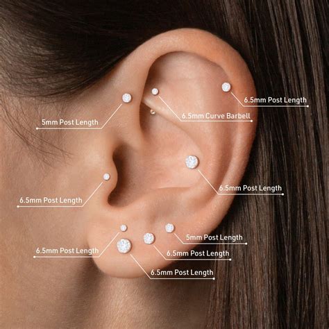earring post length size guide ear piercings chart spike hoop