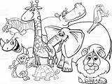 Animals African Coloring Printable Coloringbay sketch template
