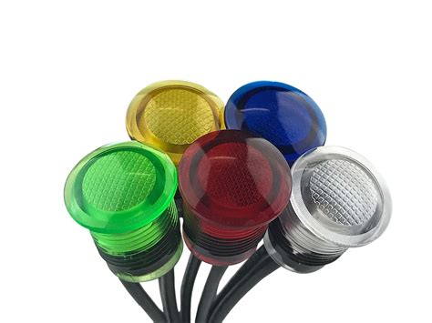 led panel mount indicator blue mm vac wire leads ip vcc