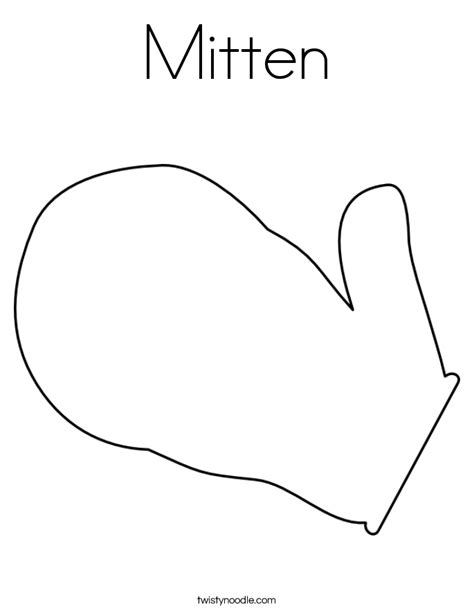 mitten coloring page twisty noodle