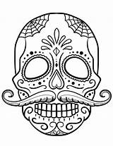 Skull Sugar Coloring Pages Printable Print Size sketch template