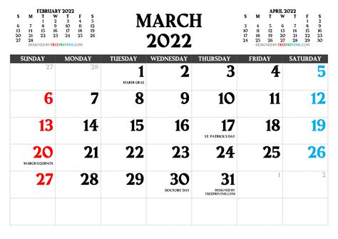 printable march  calendar   image