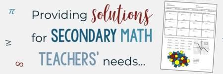 secondary math solutions teaching resources teachers pay teachers