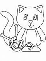 Coloring Cats Cat Pages Yarn Ws sketch template