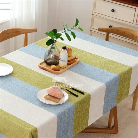 striped tablecloth colorful oblongsquare cotton linen spring