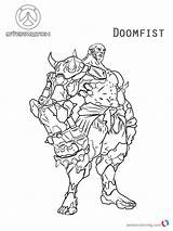 Overwatch Doomfist Coloring Pages Printable Color Kids Print Bettercoloring sketch template