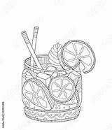 Mojito Coloring Zentangle Adult Style Search Fotolia Comp Contents Similar sketch template