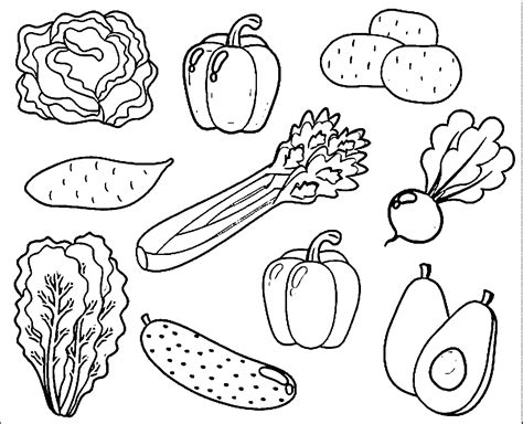 vegetables coloring pages kidsuki