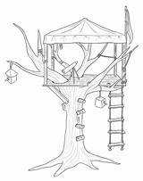Drzewie Domek Treehouse Kolorowanka Sheets Druku Drukowanka Pokoloruj sketch template