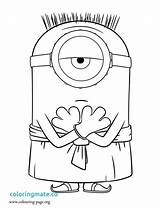 Minion Coloring Pages Valentine Getcolorings Christmas sketch template