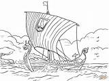 Viking Coloring Ship Printable Pages Sea Longship Vikings Color sketch template