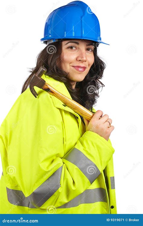 female construction worker stock image image