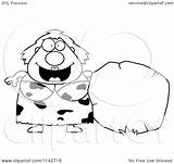 Boulder Woman Coloring Cartoon Plump Cave Boulders Clipart Outlined Vector Thoman Cory Designlooter sketch template