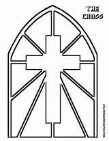 Coloring Glass Stain Stencils Printable Pages Religious Cross Stained источник Boys Book Kids sketch template