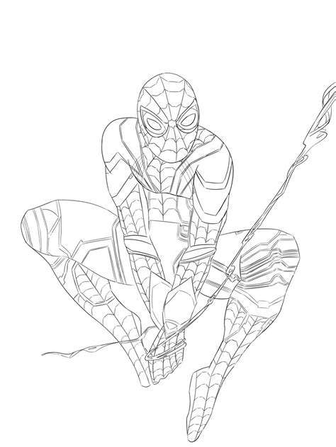 coloring page iron spider infinity war coloring page monster