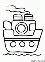 Battello Dzieci Vapore Kolorowanki Colorkid Steamboat Stampare Vapor Kolorowanka Dampfschiff Lat Piccoli Barco sketch template