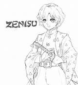 Zenitsu Demon Slayer Coloringpagesonly Hinaki sketch template