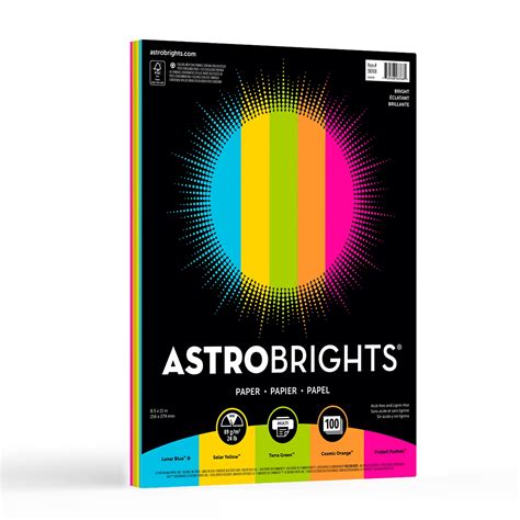 astrobrights colored paper     lb gsm bright  color assortment  sheets