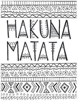 hakuna matata word coloring page coloring coloring pages hakuna