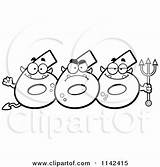 Coloring Clipart Devils Six Three Number Thoman Cory Outlined Vector Cartoon 2021 Clipartof sketch template