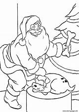 Coloring Santa Pages Claus Puppys Printable Color Info sketch template