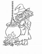 Coloring Witch Pages Printable Creepy sketch template