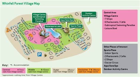whinfell forest map  options  center parcs uk lake sports