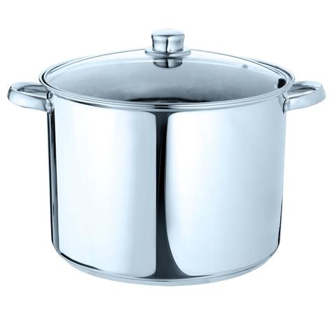 ecolution pure intentions  qt stainless steel stock pot  lid estl   home depot