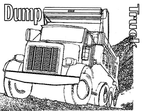 simple dump truck page cutouts coloring pages