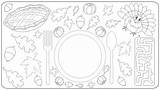 Thanksgiving Printable Placemat Coloring Pages Activity Placemats Preschool Printablee Printables sketch template