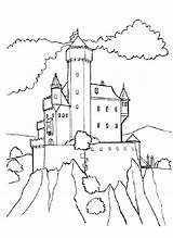 Coloring Hill Castle Medieval Designlooter 53kb 825px sketch template