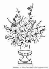 Coloring Flower Pages Flowers Adults Adult Kids Advanced Hard Color Printable Colouring Print Sheets Vase Bouquet Popular sketch template