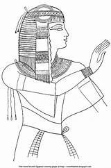Princess Egyptian Ancient Coloring Color Torso Headdress Arm Makeup Eye Jewelry Hand Description sketch template