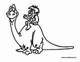 Caveman Dinosaur Riding Coloring Pages Work Colormegood Animals sketch template