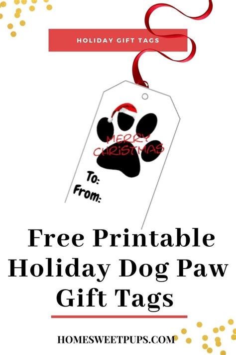 dog tag   words  printable holiday dog paw gift tags