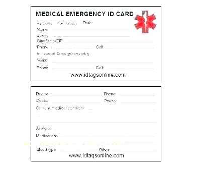 creating medical id card template uk  word  medical id card