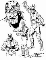 Hogan Hulk Drawing Wrestling Getdrawings Sketch sketch template