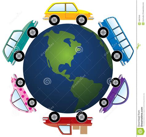 cars  earth globe stock vector image  black