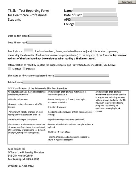 tb test form ontario fill  sign  dochub