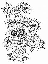 Skull Calavera Monsieur Adults sketch template