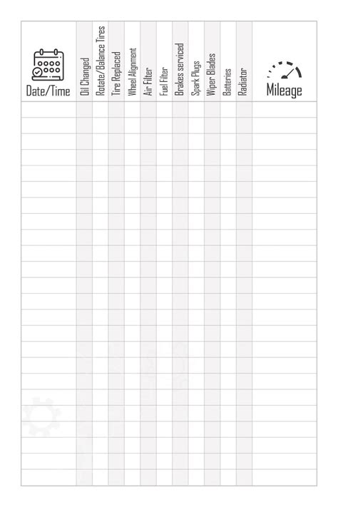 Vehicle Maintenance Log Printable PDF Instant Download Car Maintenance