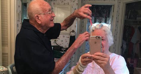 Grandpa Helping Grandma Do Her Hair Popsugar Beauty