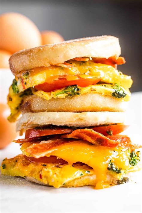 easy freezer breakfast sandwiches  bacon diethood