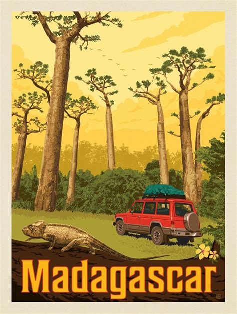 Madagascar Travel Poster Design Travel Posters Retro Travel Poster