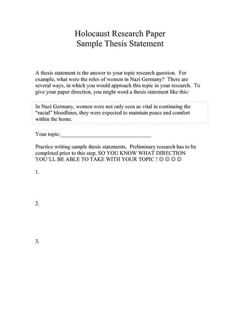 thesis statement  research paper thesis statement