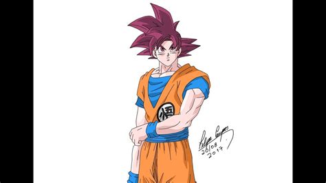 Como Desenhar O Goku Super Saiyajin God Youtube