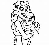 Hija Abrazadas Figlia Madres Abbracciate Familia Imprimir Pintarcolorear Acolore Clipartmag Stampare Exploradora sketch template