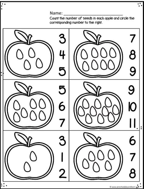printable apple worksheets  preschool  kindergarten